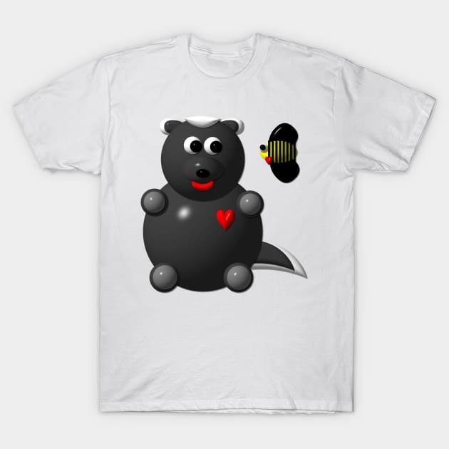 Cute Honey Badger with a Honey Bee T-Shirt by CuteCrittersWithHeart
